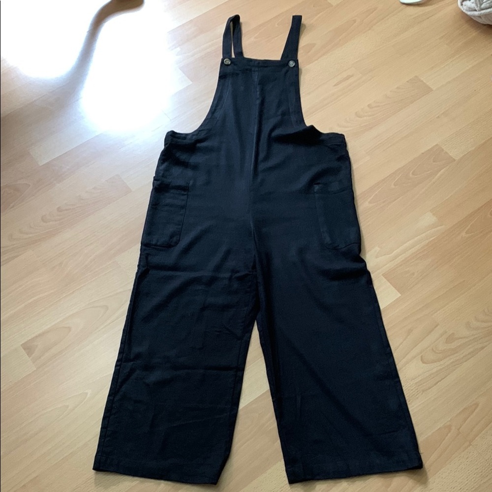 Black Jumpsuit Overalls Romper with Pockets Size Small